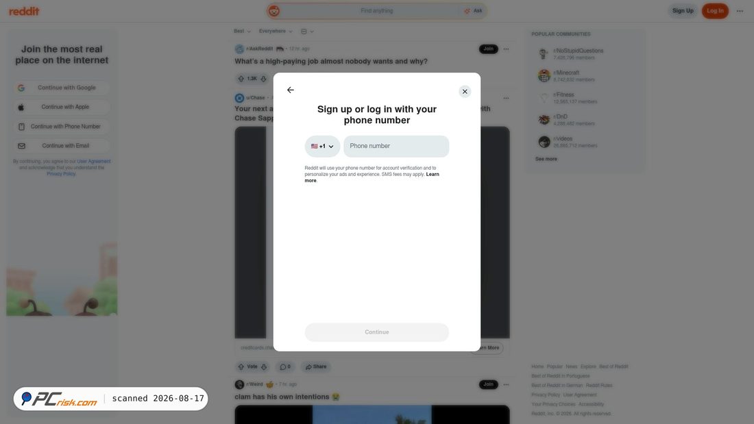 Screenshot von reddit.com