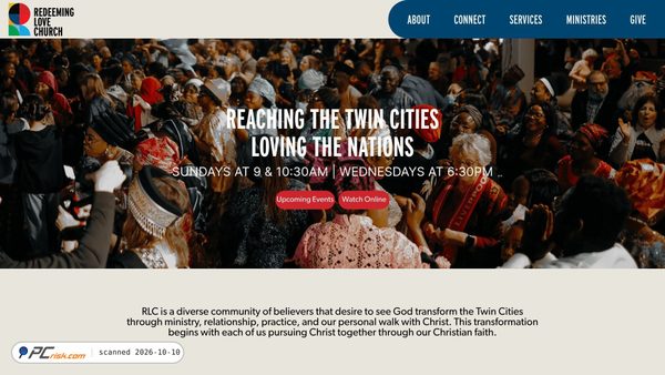 Captura de ecrã de redeeminglovechurch.com