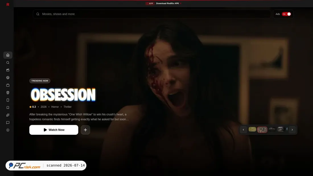 Screenshot of redflix.co