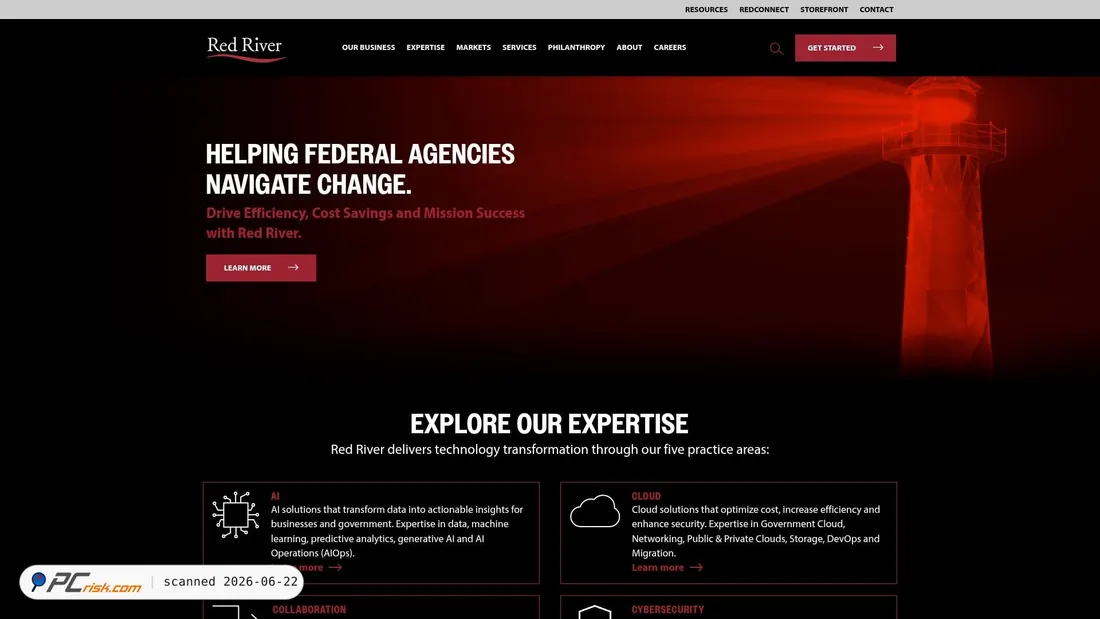 Captura de pantalla de redriver.com