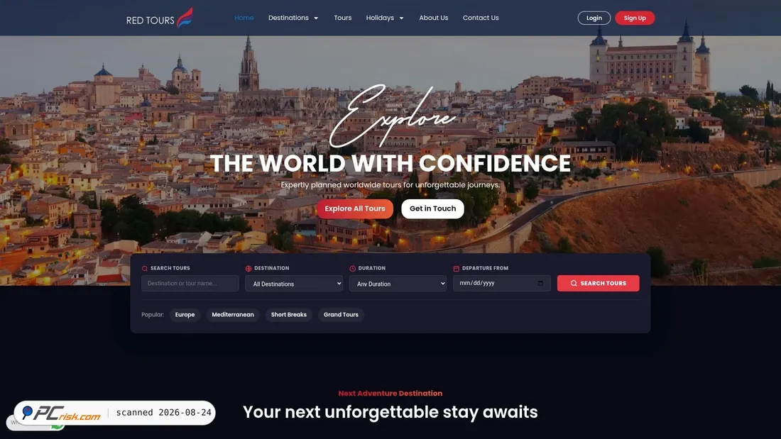 Screenshot of redtours.co.uk