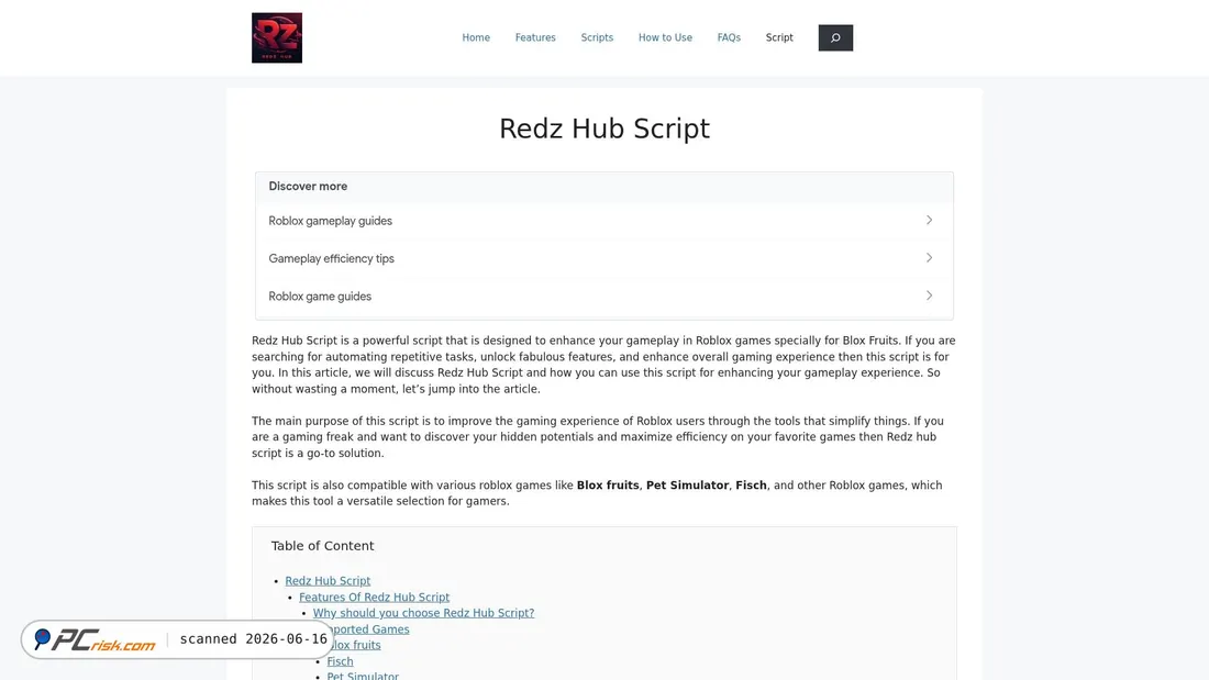 Zrzut ekranu redzhubscripts.com