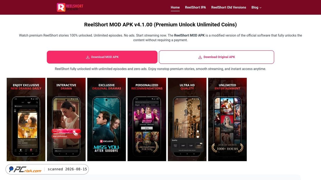 Screenshot von reelshortmodapk.com
