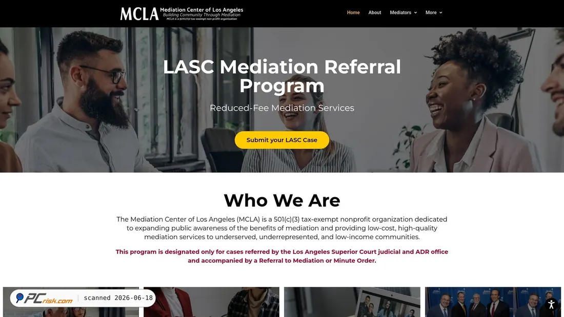 Screenshot of referral-mcla.org