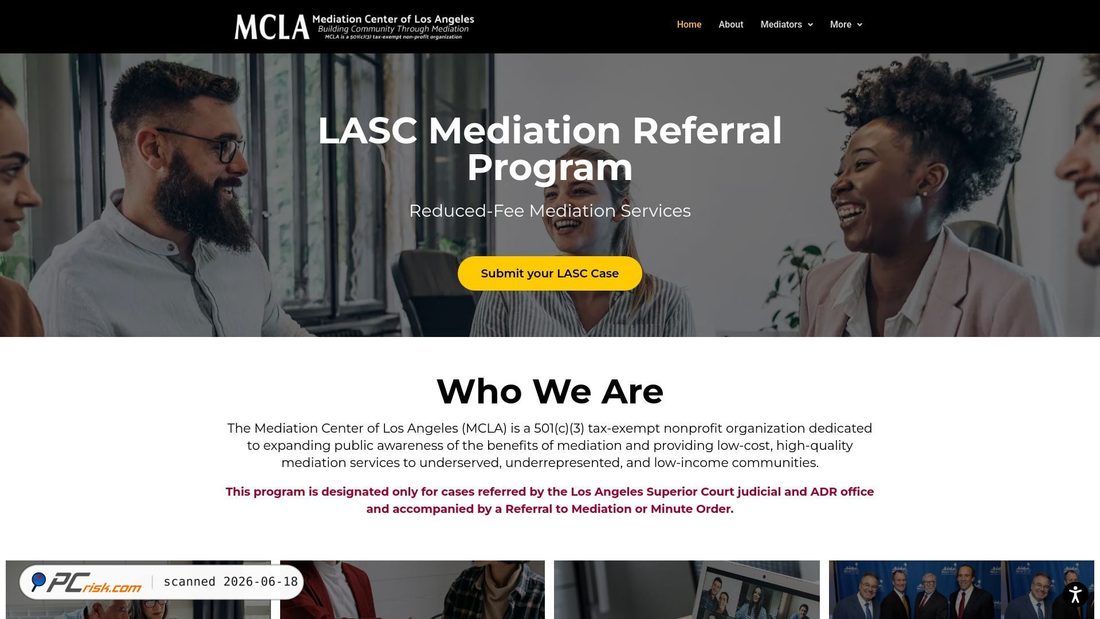 Screenshot of referral-mcla.org