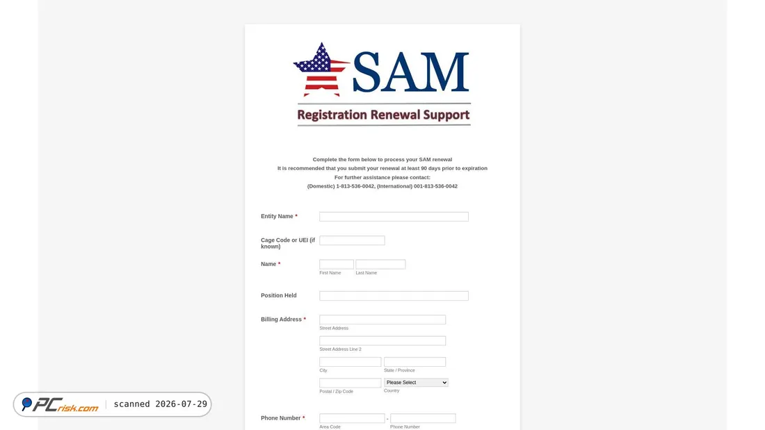 Screenshot of registeringforsupport.com