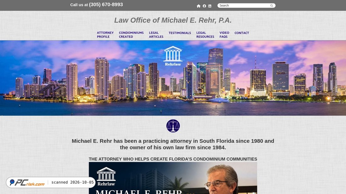Captura de ecrã de rehrlaw.com