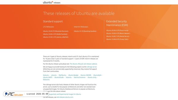 releases.ubuntu.com screenshot