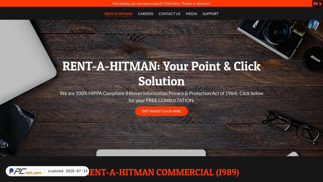 Screenshot of rentahitman.com