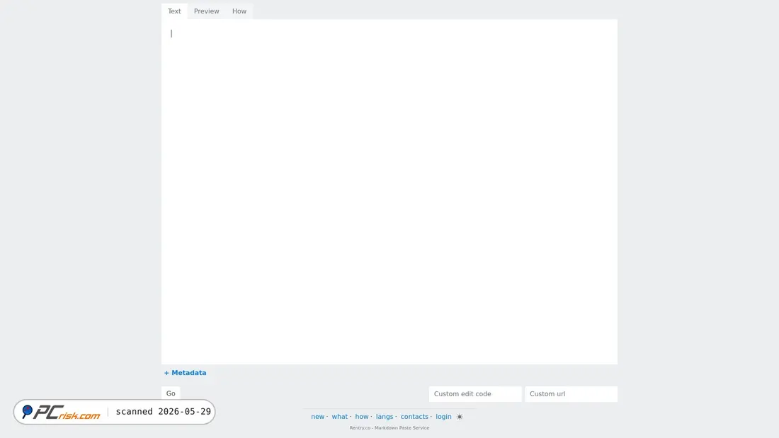 Screenshot of rentry.co