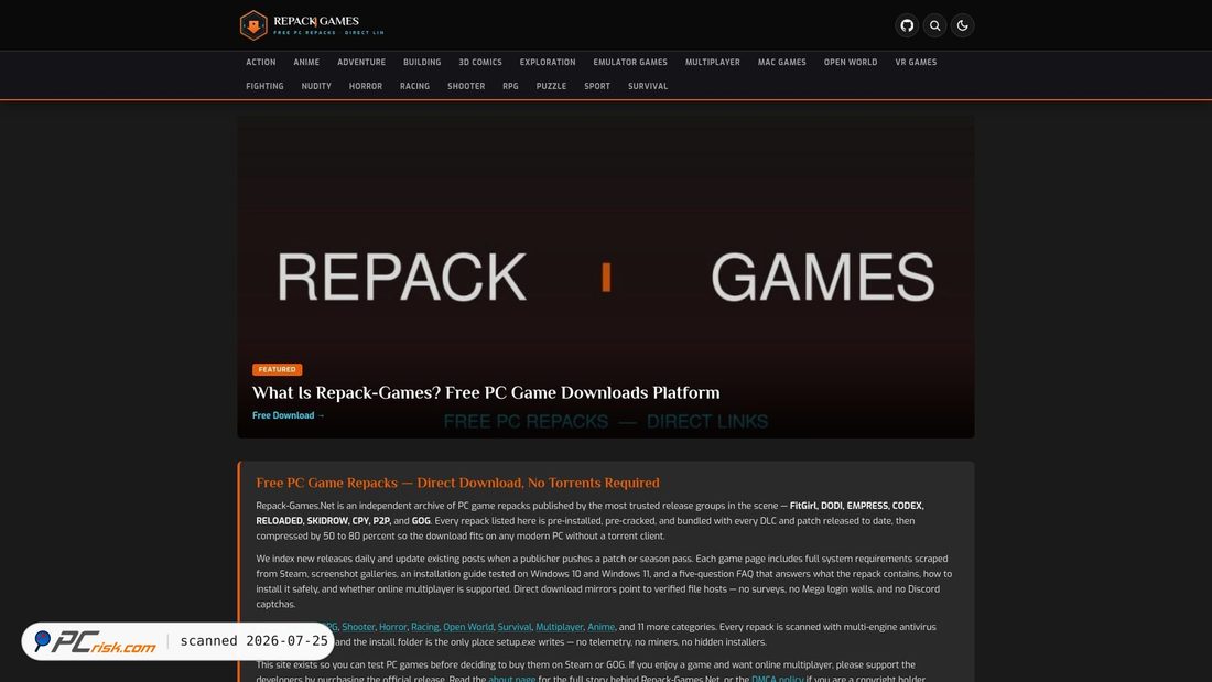 Screenshot of repack-games.net