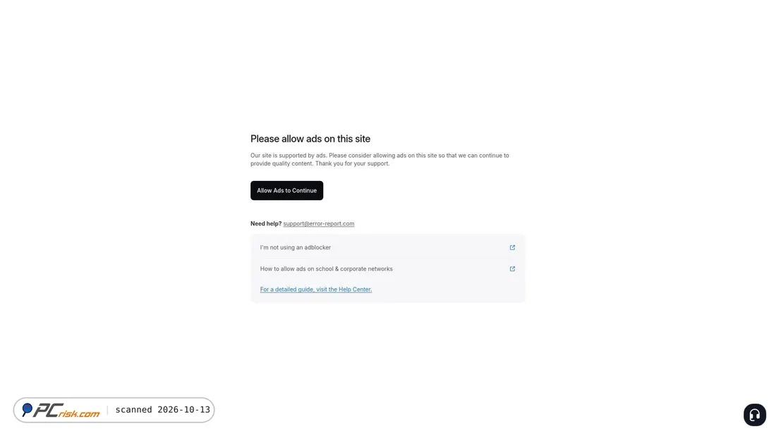 Screenshot of report.error-report.com