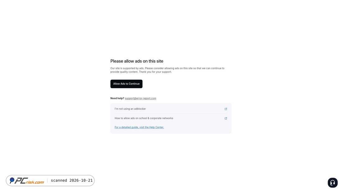 Is report.error-report.com Safe? Security Scan Report | PCrisk