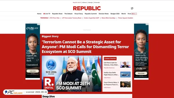 Captura de ecrã de republicworld.com