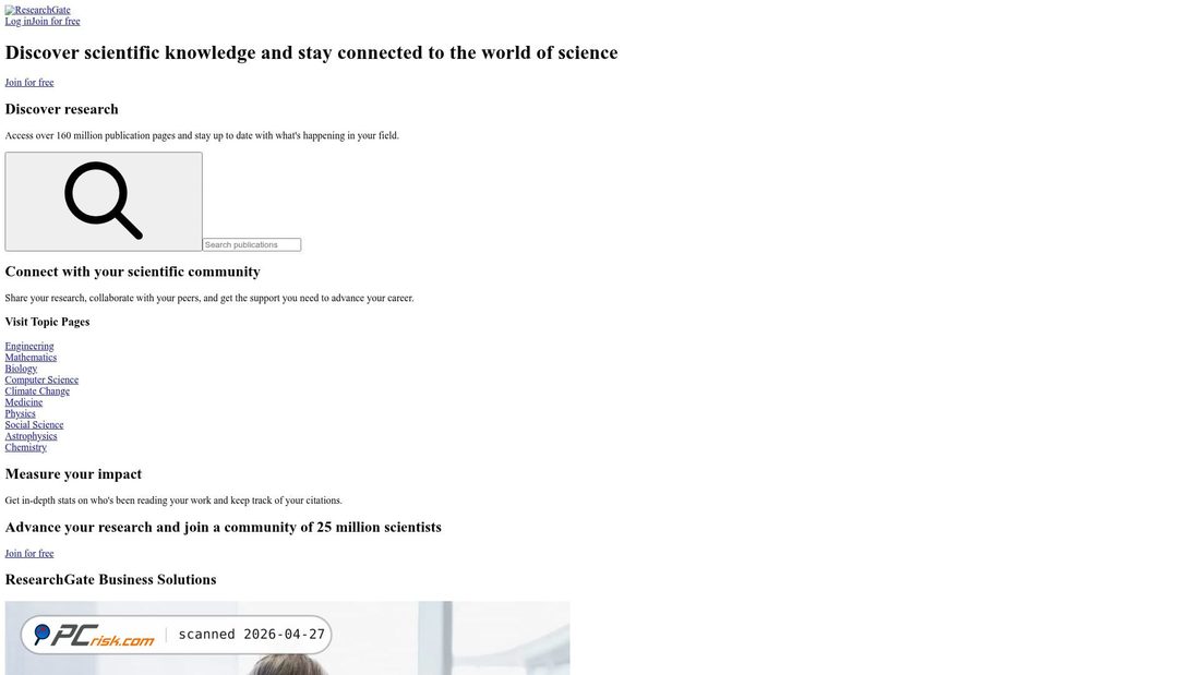 Screenshot of researchgate.net
