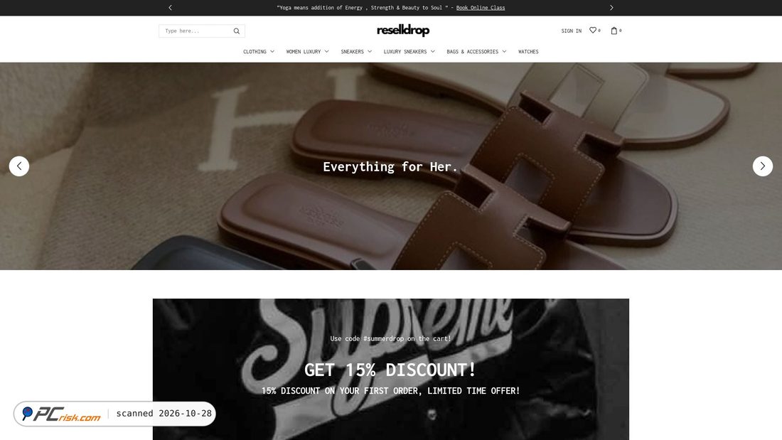 Screenshot von reselldrop.com