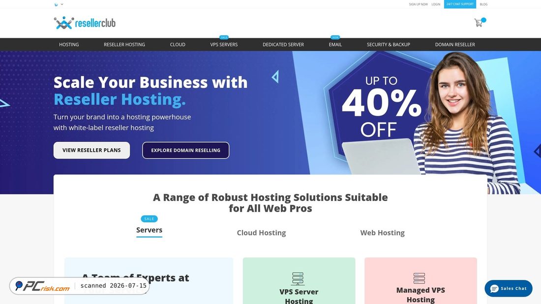 Screenshot of resellerclub.com