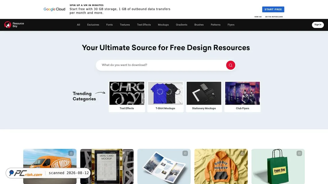 Screenshot of resourceboy.com