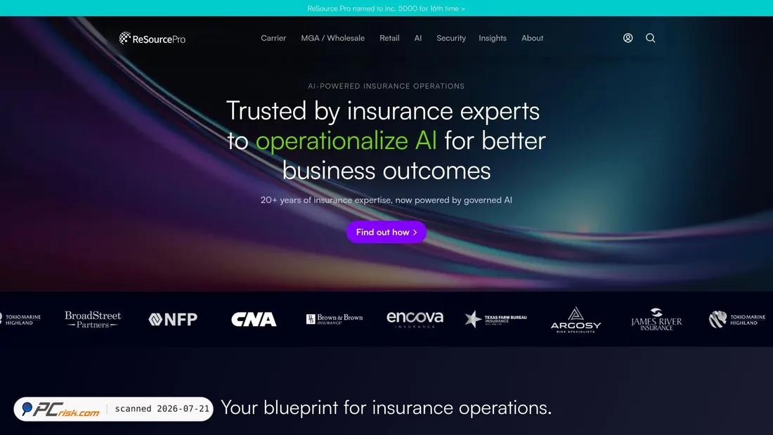 Screenshot of resourcepro.com