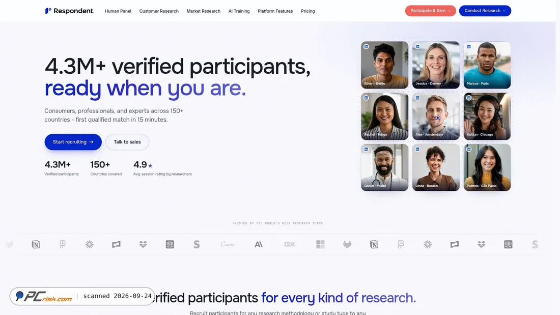 Screenshot of respondent.io