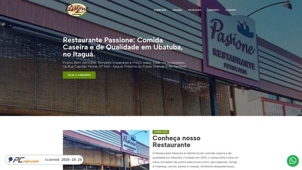 Screenshot van restaurantepassione.com.br