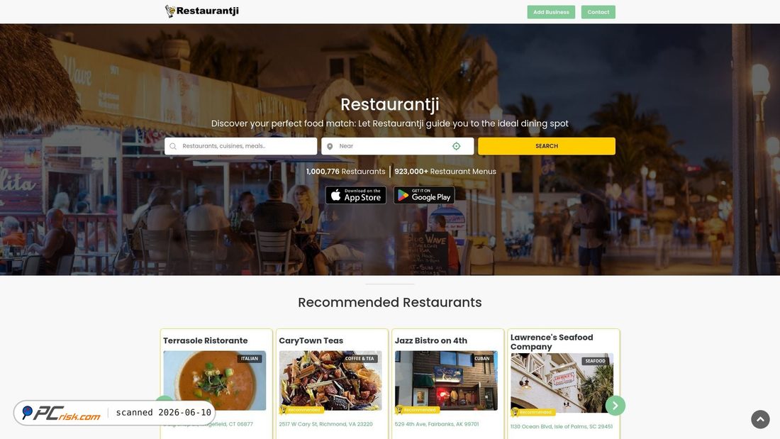 Screenshot of restaurantji.com