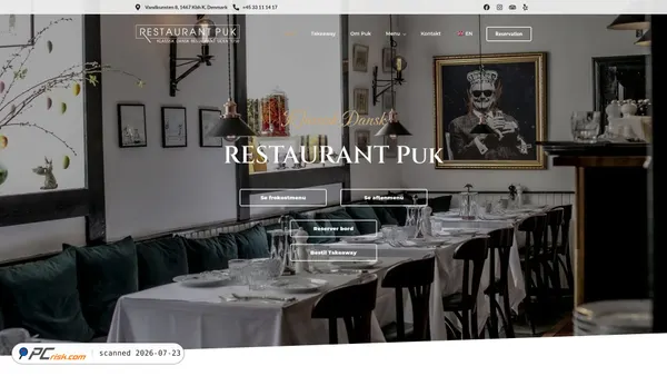 restaurantpuk.dk screenshot
