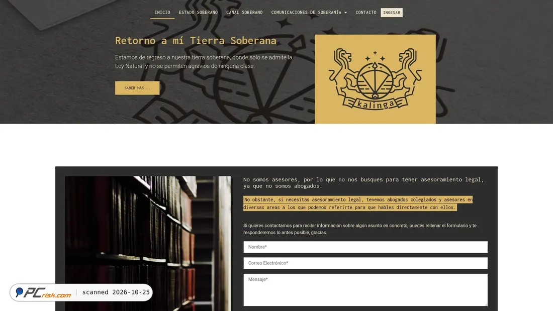 Screenshot di retornoamitierra.com