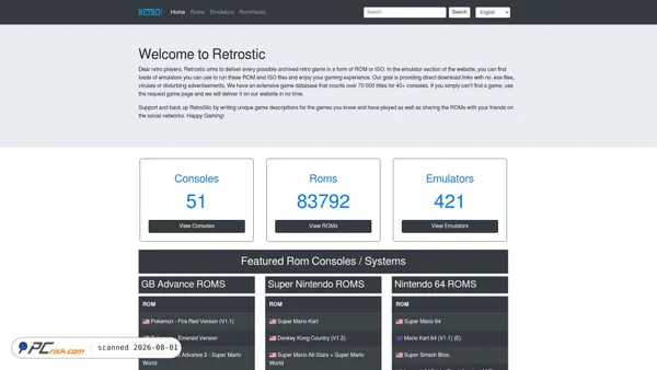 retrostic.com screenshot