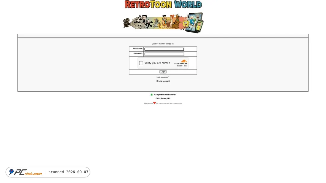 Screenshot di retrotoon.world