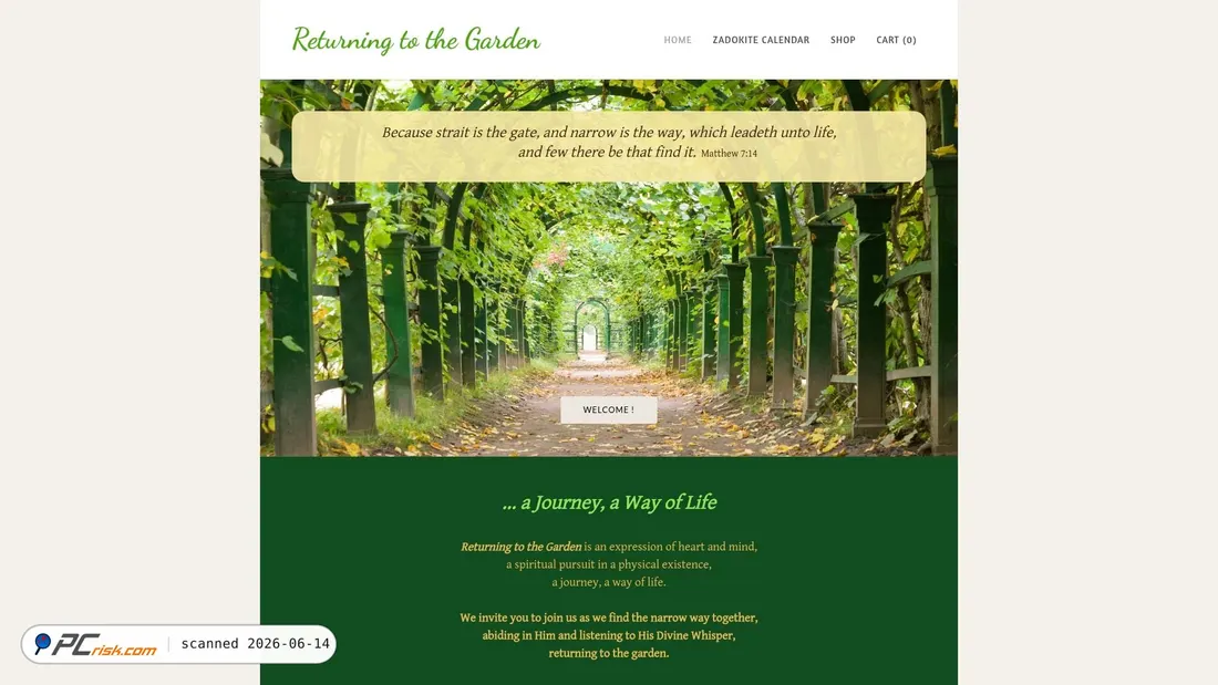Screenshot di returningtothegarden.com