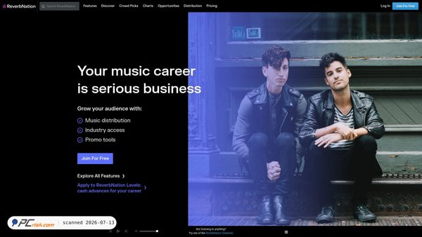 reverbnation.com screenshot