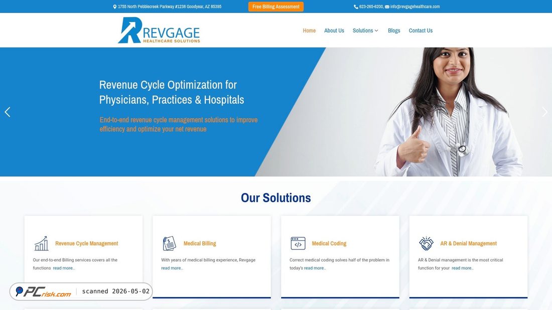 Screenshot di revgagehealthcare.com