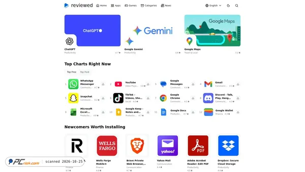 Captura de reviewed.app