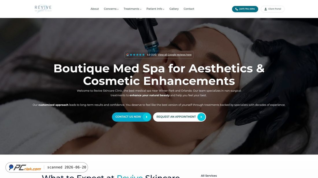 Captura de pantalla de reviveskincareclinic.com