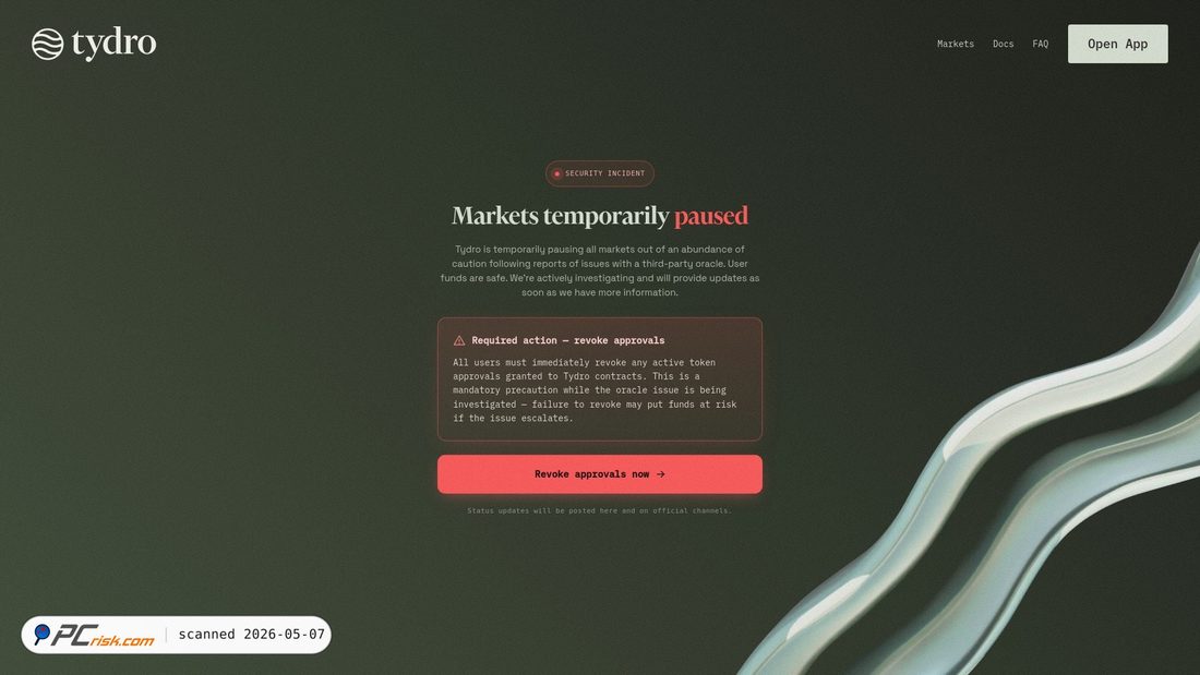 Screenshot von revoke-tydro.com