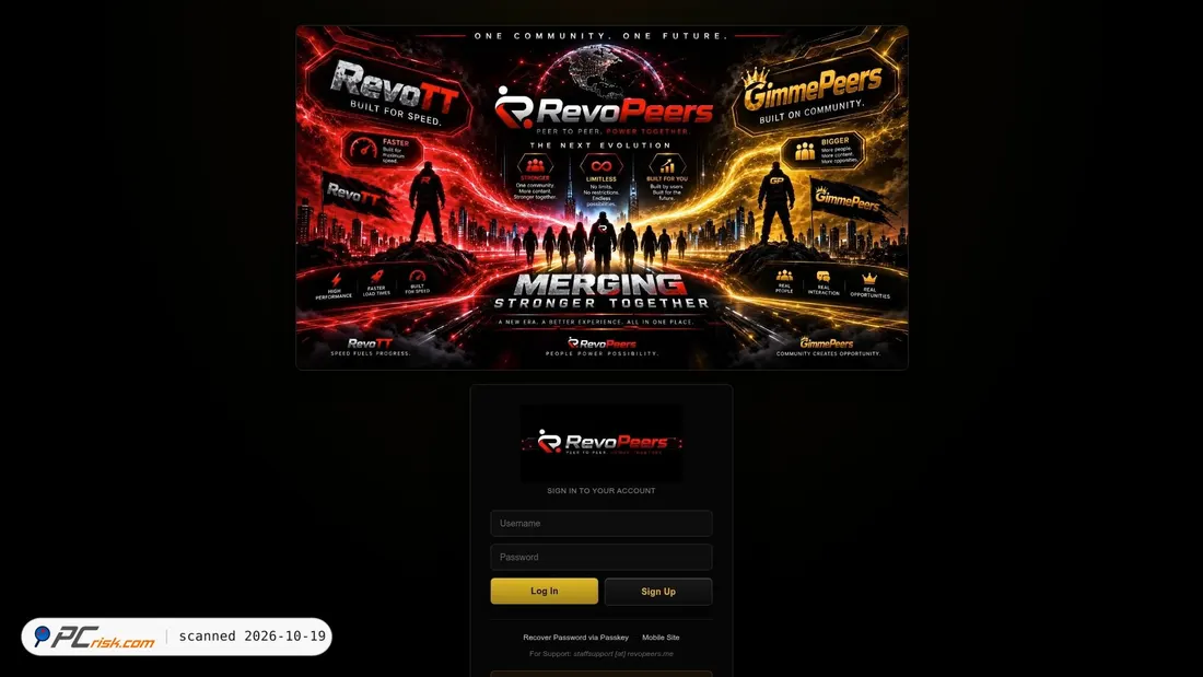 Screenshot of revopeers.me