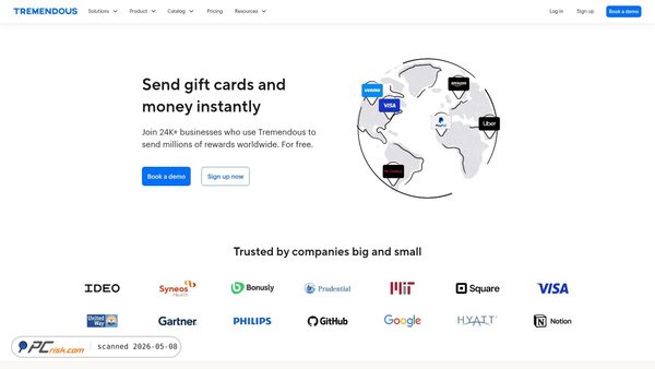 reward.tremendous.com screenshot