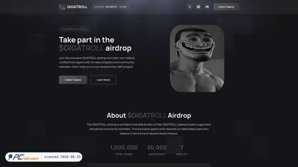 rewardtoken.live screenshot