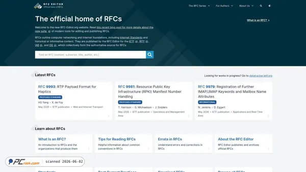 rfc-editor.org screenshot
