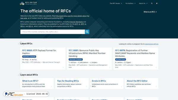 rfc-editor.org screenshot