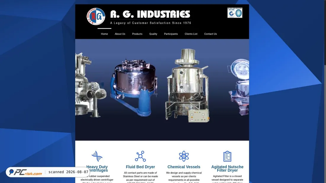 Screenshot of rgcentrifuges.com