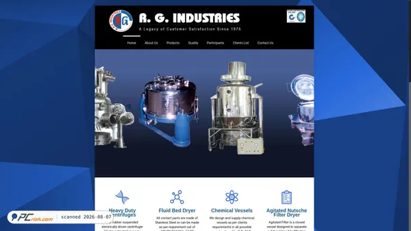 rgcentrifuges.com screenshot
