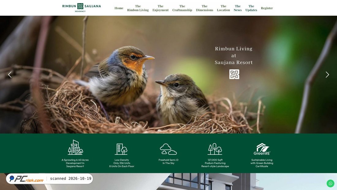 Captura de ecrã de rimbunsaujanaresidency.com.my