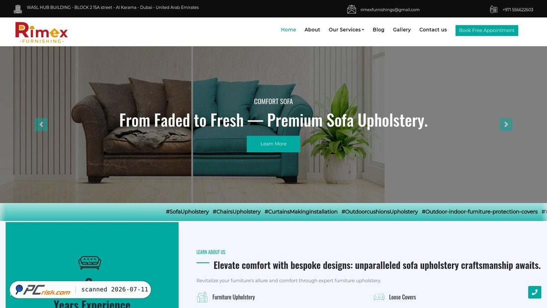 Screenshot of rimexfurnishings.com