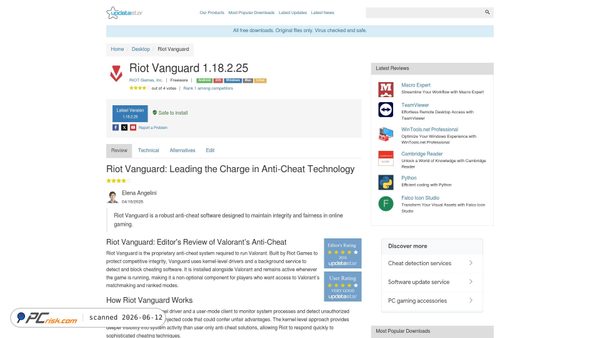 riot-vanguard.updatestar.com screenshot