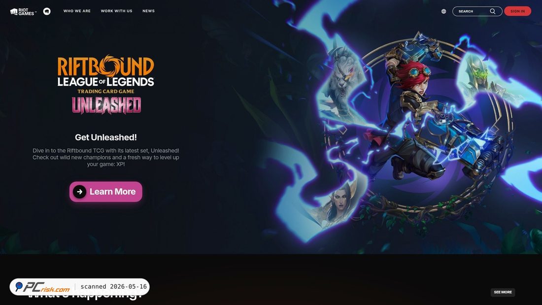 Screenshot of riotgames.com