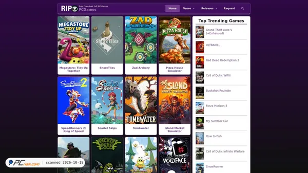Captura de ecrã de rippcgames.com