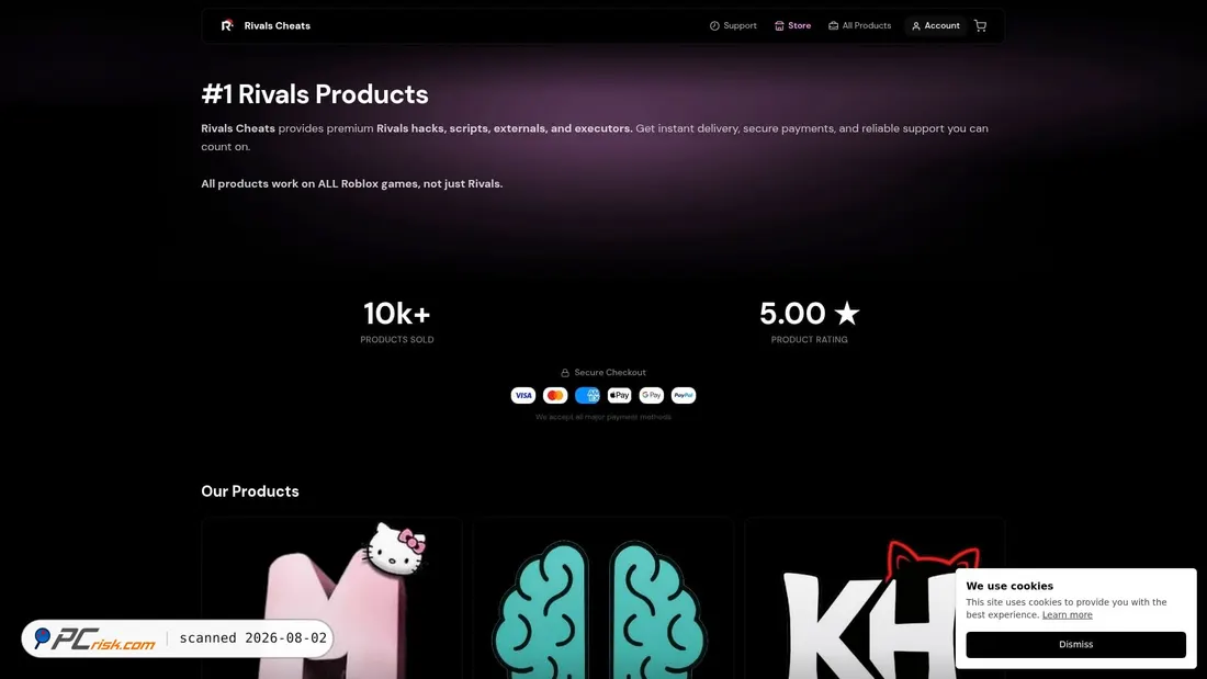 Screenshot of rivalscheats.shop