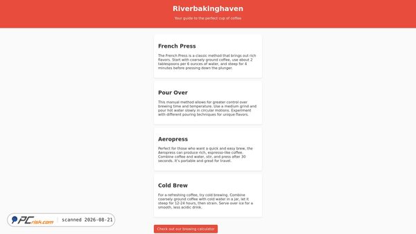 Screenshot di riverbakinghaven.com